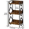 DOMETOUR End Table with Storage Shelves Tall Side Table 3-Tier Table, Steel Frame for Living Room, Study, Bedroom - 2 of 4