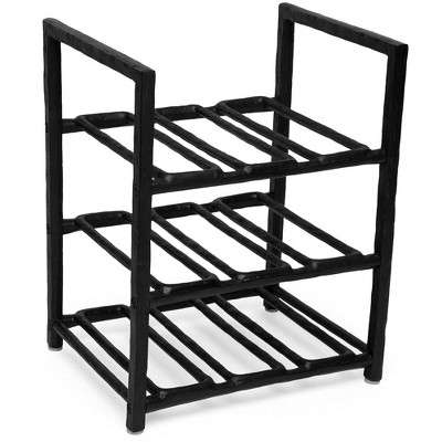 BIRDROCK HOME Bottle Rack - Black - Holder (9 Bottle)