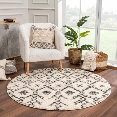 Godalming Charcoal and Beige Plush Polypropylene Area Rug