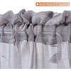 Whizmax Sheer Tier Elegant Floral Rod Pocket Half Window Curtains for Kitchen Bathroom - 3 of 4
