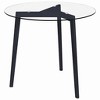 vidaXL Dining Table Transparent and Black Tempered Glass, Iron Medium - Black - 2 of 4
