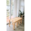 Nordlys Natural Rattan and Beige Fabric Bench Exotic Boho Upholstery Entry - 3 of 4