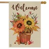 Briarwood Lane Fall House Flag 40x28 For Outdoor Fall Potted Sunflowers Burlap For Fall House Flag - 2 of 4