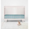 Bacati - Florette Printed Purple Aqua 100 percent Cotton Universal Baby US Standard Crib or Toddler Bed Fitted Sheet - 4 of 4