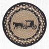 Earth Rugs Round Jute Trivet 10"x10" – Amish Buggy Print with Braided Natural Jute - 2 of 3