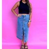 Women's Asher Mid Rise Stretch Midi Denim Skirt - Blue B - 2 of 4