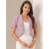 Allegra K Women's Business Casual Open Front Notch Lapel Lightweight Short Sleeve Cardigan Blazer - 2 of 4