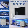 63" LED Gaming TV Stand for 70 Inch TV Entertainment Center with Large Side Cabinet, Media Storage Console Table for Living Room - 4 of 4