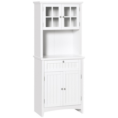 Homcom Elegant Buffet With Hutch, Kitchen Pantry Storage Cabinet With ...