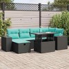 vidaXL Patio Sofa Set with Cushions Sectional Couches 7 Piece Poly Rattan - Black with Storage - 2 of 4