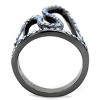 Slickblue Women’s Stainless Steel Ring, Aquamarine Accent, Trendy Single-Tone Fashion Ring, Sizes 5-10 - 3 of 4