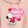 Women's - Peanuts - Snoopy Hugs And Kisses Cropped Graphic Hoodie - 2 of 4