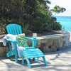 DSVIMOY Blue Adirondack Ottoman, Weather-Resistant Outdoor Footrest, Real Wood Look Plastic, Low Maintenance Patio Accent, 20*20*15.6 - 2 of 4