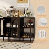 39.4" Modern Sideboard Cabinet with Storage, Wooden Frame, Glass Paneled Doors, Dual Gold Metal Handles - 4 of 4