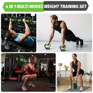 88LB Adjustable Octagonal Dumbbell Set (2-Pack) - 3-in-1 Barbell/Kettlebell for Full Body & Muscle Training - 1 of 4
