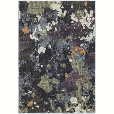 Oriental Weavers Evolution 8029A Navy/ Green Indoor Area Rug - 1'10" x 3'2"