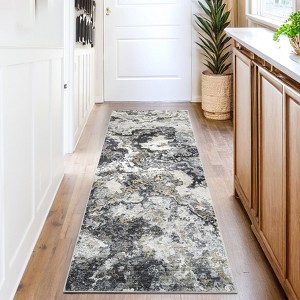 Modern Abstract Area Rugs Soft Ultra-Thin Low Pile Washable Carpet Indoor Non Slip Easy Care Lightweight Carpet Office Home Decor - 1 of 4