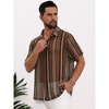 INSPIRE CHIC Men's Striped Retro Short Sleeve Button Down See Through Shirts - 4 of 4