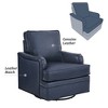 Arceso 17.9" 360° Swivel Sofa Chair,Genuine Leather and PVC Upholstery, 330lbs Max Load, Modern Accent Chair for Living Room - 3 of 4