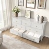 Modern Wide Drawer Dresser with Storage, Wooden Closet Dressers Chest of Drawers Freestanding for Bedroom, Nursery, Living Room，white - 2 of 4