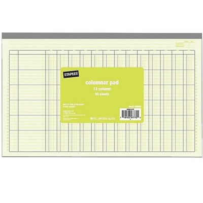 Staples 13 Column Columnar Book 13.31W x 886665