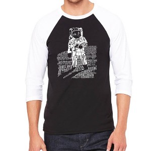 LA Pop Art Men's Raglan Baseball Word Art T-shirt - ASTRONAUT - 1 of 4