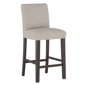 Barstool Gray Boucle - Threshold™: Modern Upholstered, Wood Frame, Fixed Height 31", Armless - 1 of 4