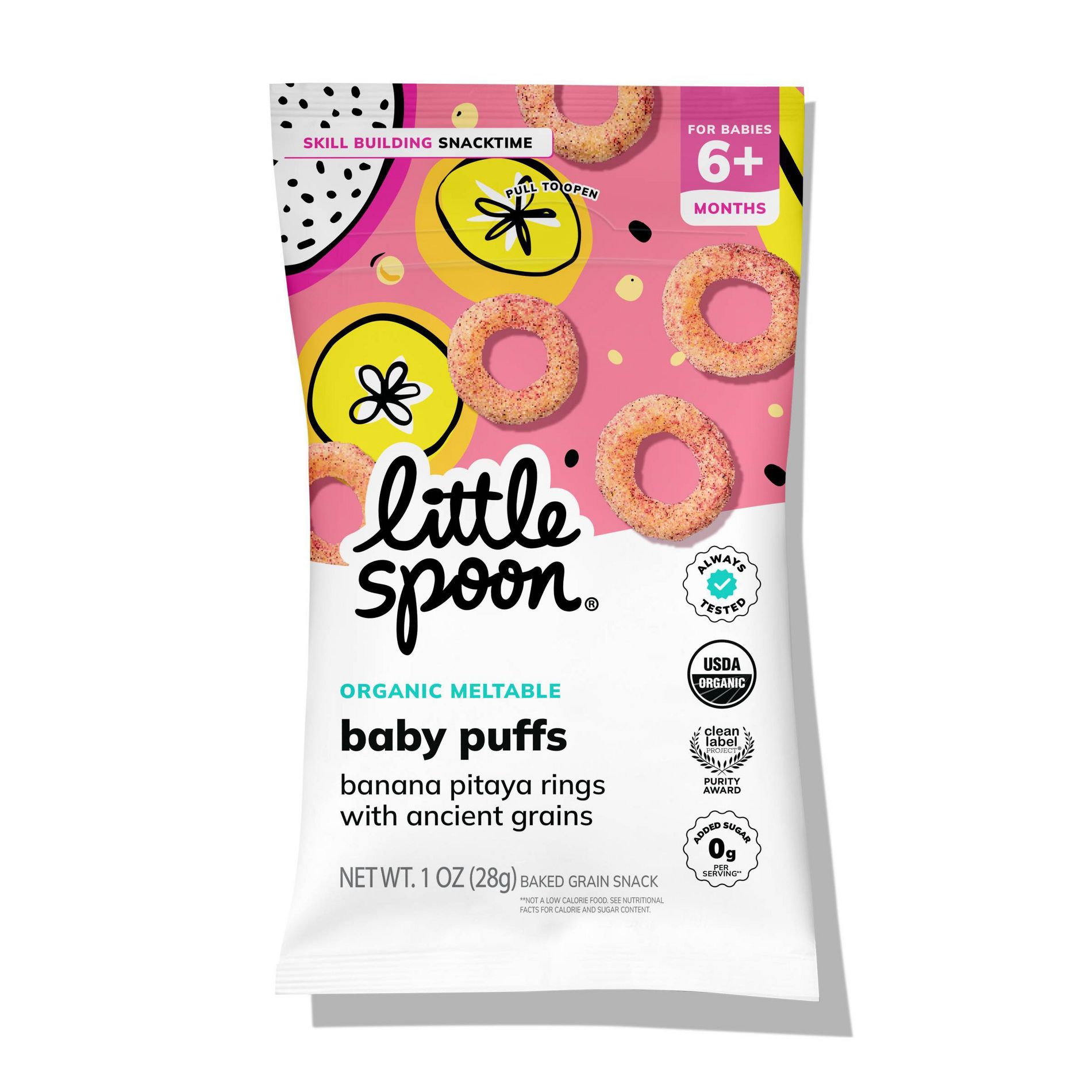 Little Spoon Banana Pitaya Rings Baby Snack - 1oz