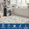 Large Rug for Living Room Non-Slip Ultra-Thin Flower Print Dining Room Rug, Non-Shedding Farmhouse Indoor Mat - 4 of 4
