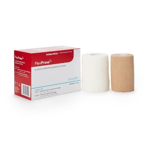 FlexPress2 Fabric 2 Layer Compression Bandage System Brown NonSterile 4 Inch X 7-1/10 Yard / 4 Inch X 8-9/10 Yard 1 Ct - 1 of 4