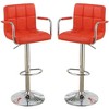 PAGED Contemporary Bar Stools Set of 2, Adjustable Swivel Kitchen Island Stools with Short Back Rounded Seat, Kitchen Chairs for Home Pub - 2 of 4