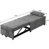 Adjustable Footstool Bed Stool Guest Sofa Chair, Modern Sleeper Sofa Guest Bed with Adjustable Backrest and Pillow for Bedroom, Living Room - 3 of 4