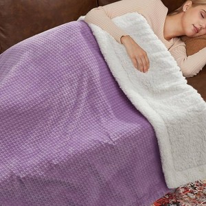 GustoWave Electric Waffle Fast Heating Flannel Blanket, Purple for Best Gift - 1 of 4