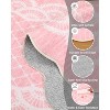 Washable Scalloped Area Rugs, Modern Bordered Floor Mats, Non-Slip Contemporary Accent Rug, Non-Shedding Soft Low Pile Indoor Carpet for Living Room - 4 of 4