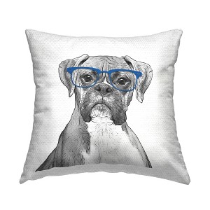 Stupell Industries Dog Wearing Blue Glasses Outdoor Decorative Throw Pillow, 18 x 18 - 1 of 3