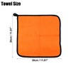 Unique Bargains Extra Large 500 GSM Microfibre Car Drying Towel 11.81"x11.81" Gray Orange 4 Pcs - 2 of 4