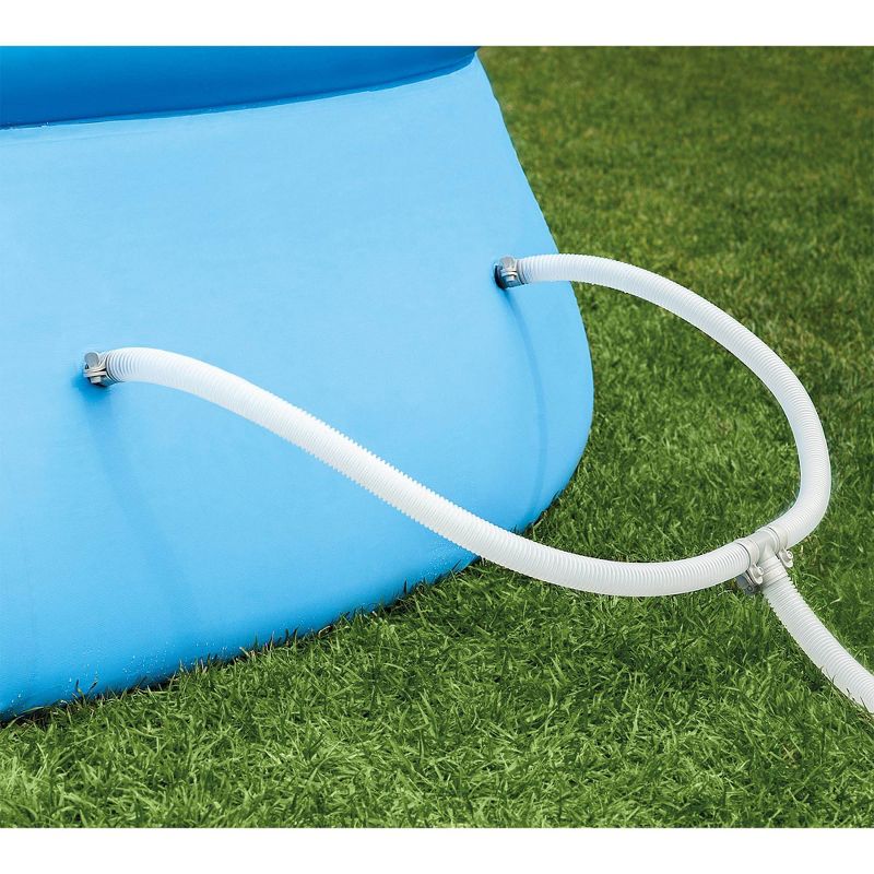 Intex Inflatable Easy Set Above Ground Round Swimming Pool Outdoor Pool Set for Backyards with 15' Round Cover, Ladder, and Filter Pump, Blue, 5 of 7