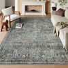 Lahome Vintage Full Coverage Floral Border Short Pile Velvet Rectangular Indoor Area Rug - 2 of 4
