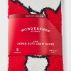Kids' 2pk Santa & Plaid Cozy Crew Socks with Gift Card Holder - Wondershop™ Navy Blue/Red - 3 of 3