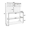 JUJABU 65" Large Wooden Farmhouse Rustic Outdoor Potting Bench Table,  with 4 Storage Shelves and Side Hook - 4 of 4