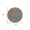 Charcoal Silver And Copper Floral Medallion Washable Indoor Outdoor Area Rug - 3 of 4