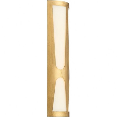 Antique Gold and White Glass 2-Light Sconce