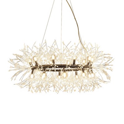 LLHZSY 12 - Light Modern Glam Sputnik Wagon Wheel Crystal Chandelier - Gold - 31 1/2"