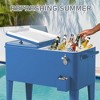 NAYSAYE 80 Quart Rolling Ice Chest Portable Bar Drink Cooler with Catch Basin, Bottom Storage Tray for Patio Party BBQ Beach, Blue, 34.3"*15.2"*35.8" - 2 of 4
