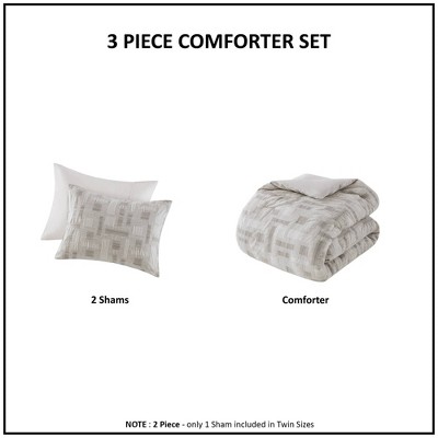 Ivory Full Cotton Jacquard Comforter Set with Shams