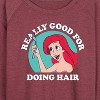 Women's - Disney Princess - Ariel Good For Doing Hair Lightweight French Terry Wide Neck Long Sleeve Shirt - 2 of 4