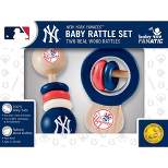 Baby Fanatic Wood Rattle 2 Pack - MLB New York Yankees Baby Toy Set
