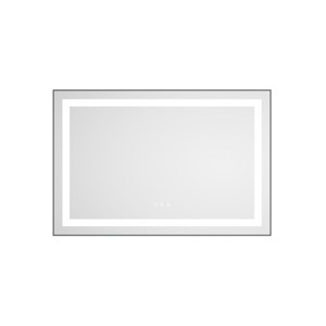 ChicFurnit Bathroom Vanity Mirrors Rectangle Frame Wall Mirror Anti Fog Mirror Decorative Wall Mirrors for Bathroom, Silver, 36"*1.5"*24" - 1 of 4