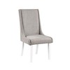 Royal Hampton 25 Inch Side Dining Chair Set of 2, Wingback, Gray Linen, White Wood - 2 of 4