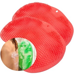 5 Star Super Deals Shower Back Scrubber & Foot Cleaner 2pc - Silicone Bath Brush for Exfoliating Feet & Back, Non-Slip Massage Pad - 1 of 4